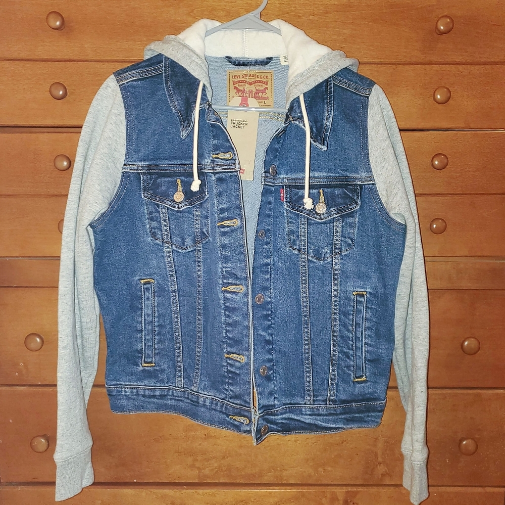 NEW Levi's Denim Hooded Jacket Size XL